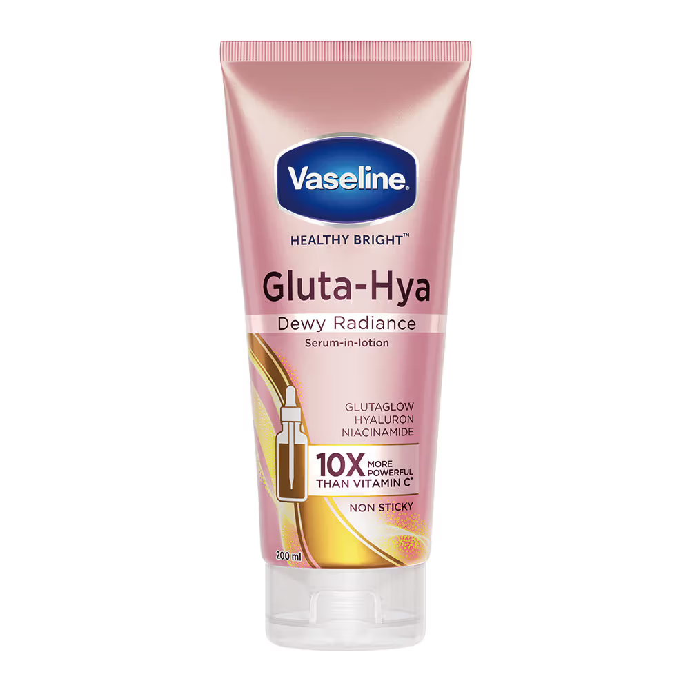 Vaseline Gluta Hya Antioxidant SPF 50 PA+++ Sunscreen + Gluta-Hya Dewy Radiance Lotion Bright Combo
