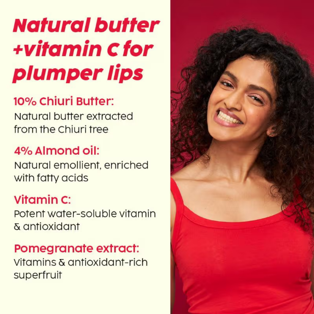 Plix Pomegranate Plump Lips Puddin’ Mask for Dry Lips With Chiuri Butter + Vit C, Lightens Dark Lips