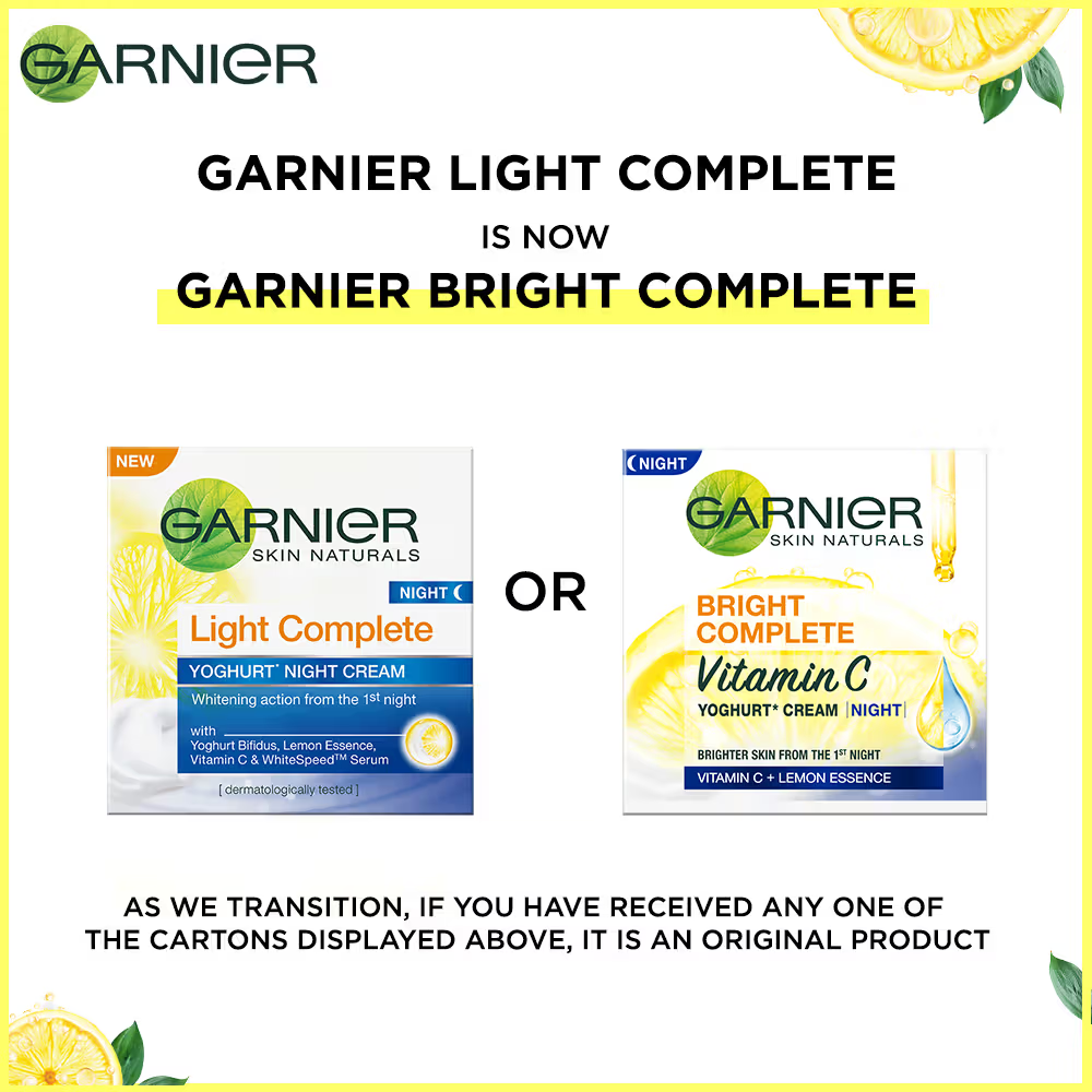 Garnier Bright Complete VITAMIN C YOGHURT Night Cream