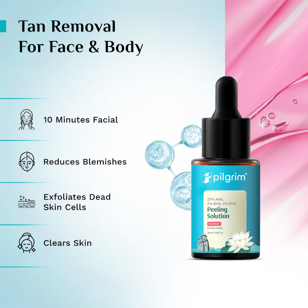 Pilgrim 25% AHA 2% BHA 5% PHA Face Peeling Solution for Acne Scars