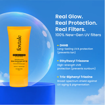 Foxtale SPF 50 Glow Sunscreen with Vitamin C & Niacinamide for Dewy Glow, In-Vivo Tested PA++++