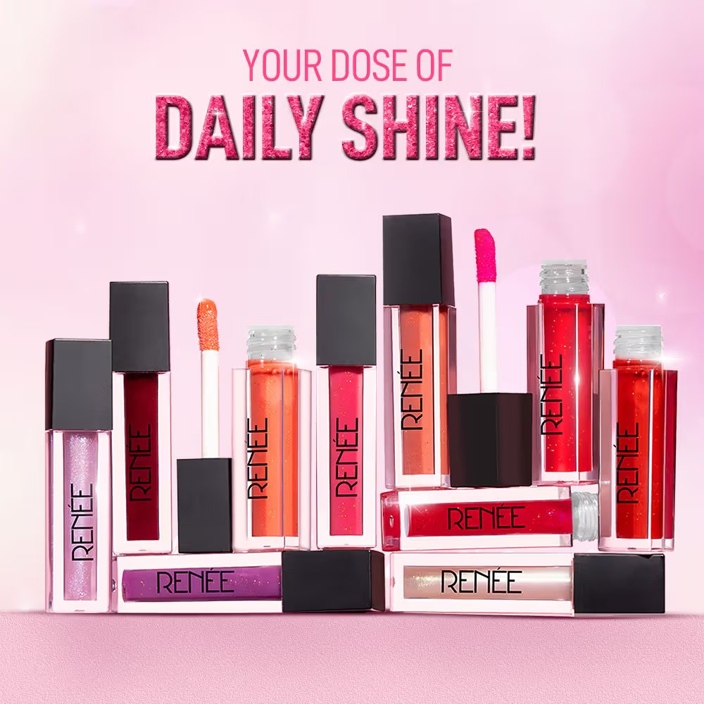RENEE Shine Forever Lip Gloss Combo, Non Sticky, Moisturizing Effect, Gift for her - Pack of 10