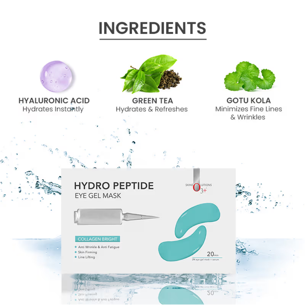 O3+ Hydro Peptide Hydrogel Eye Patch Mask With Collagen & Hyaluronic Acid For Dark Circles