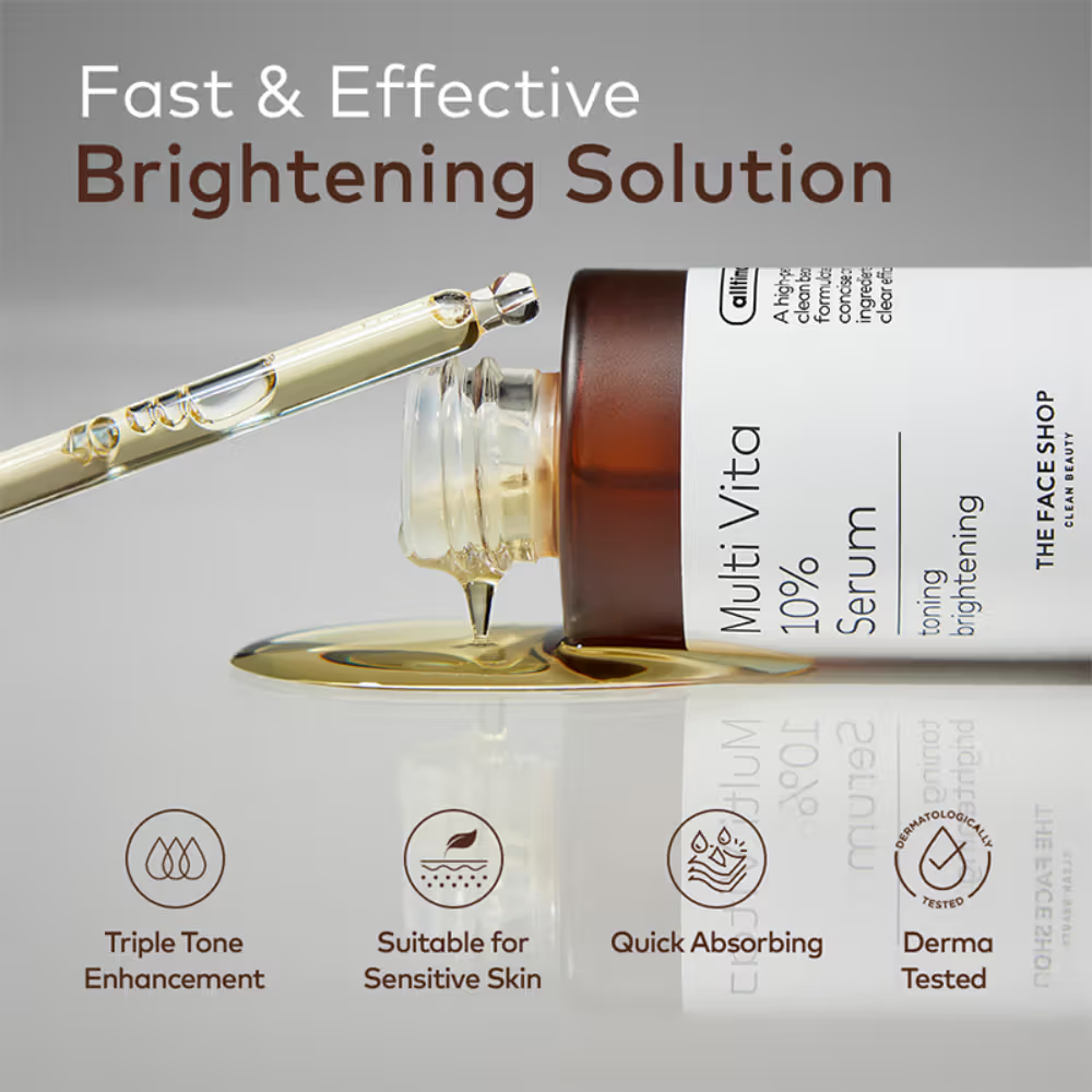 The Face Shop Alltimate Multi Vita 10% Serum - Vitamin C Brightening & Illuminating Korean Skincare