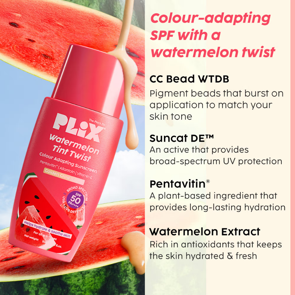 Plix Watermelon Tint Twist Color-Adapting Sunscreen