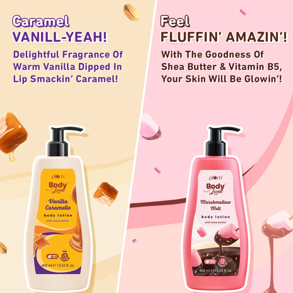 Plum BodyLovin’ Deliciously Moisturising Body Lotion Duo Vanilla Caramello & Marshmallow Melt