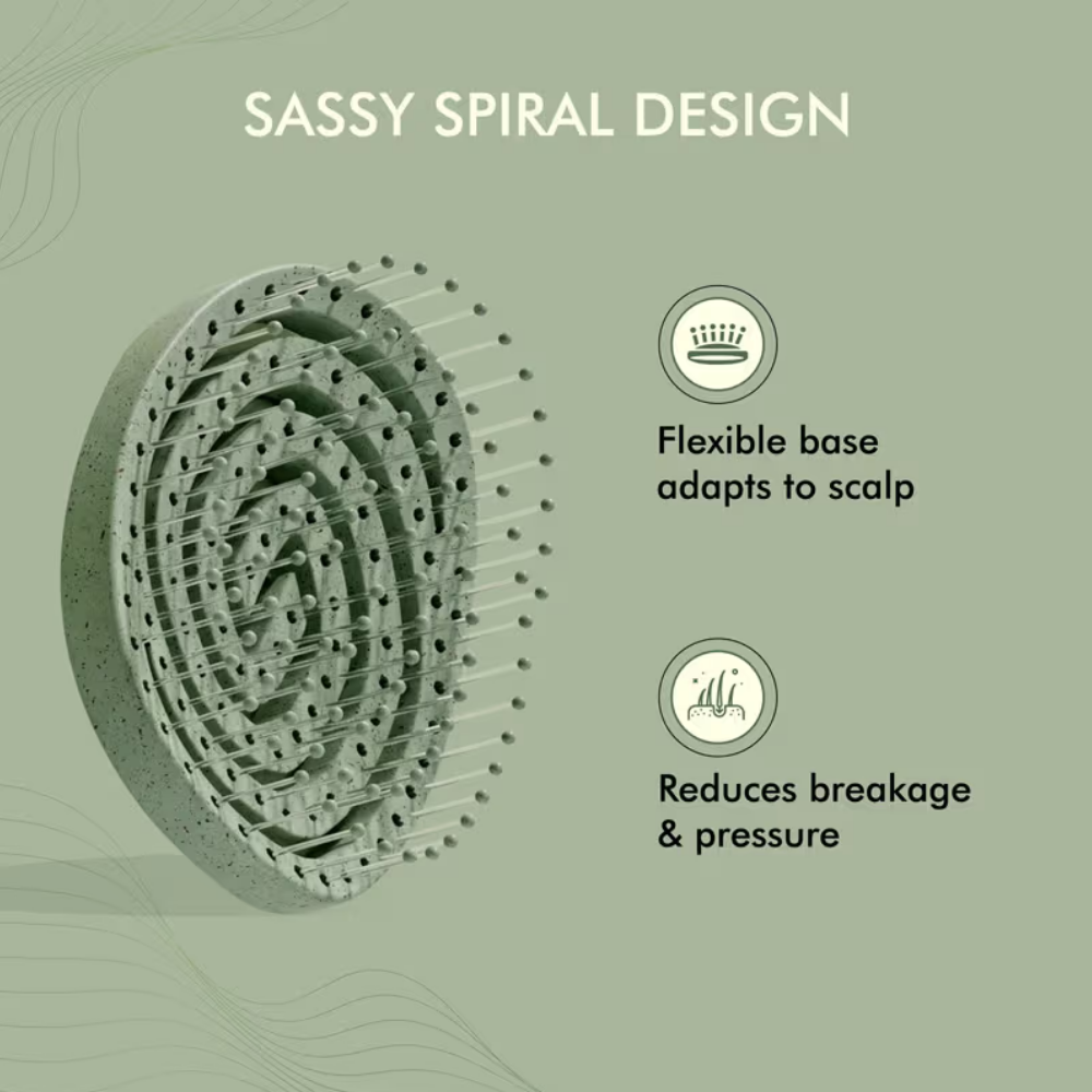 Ikonic Me Eco Spiral Travel Brush IKM- 2109 - Jade Green