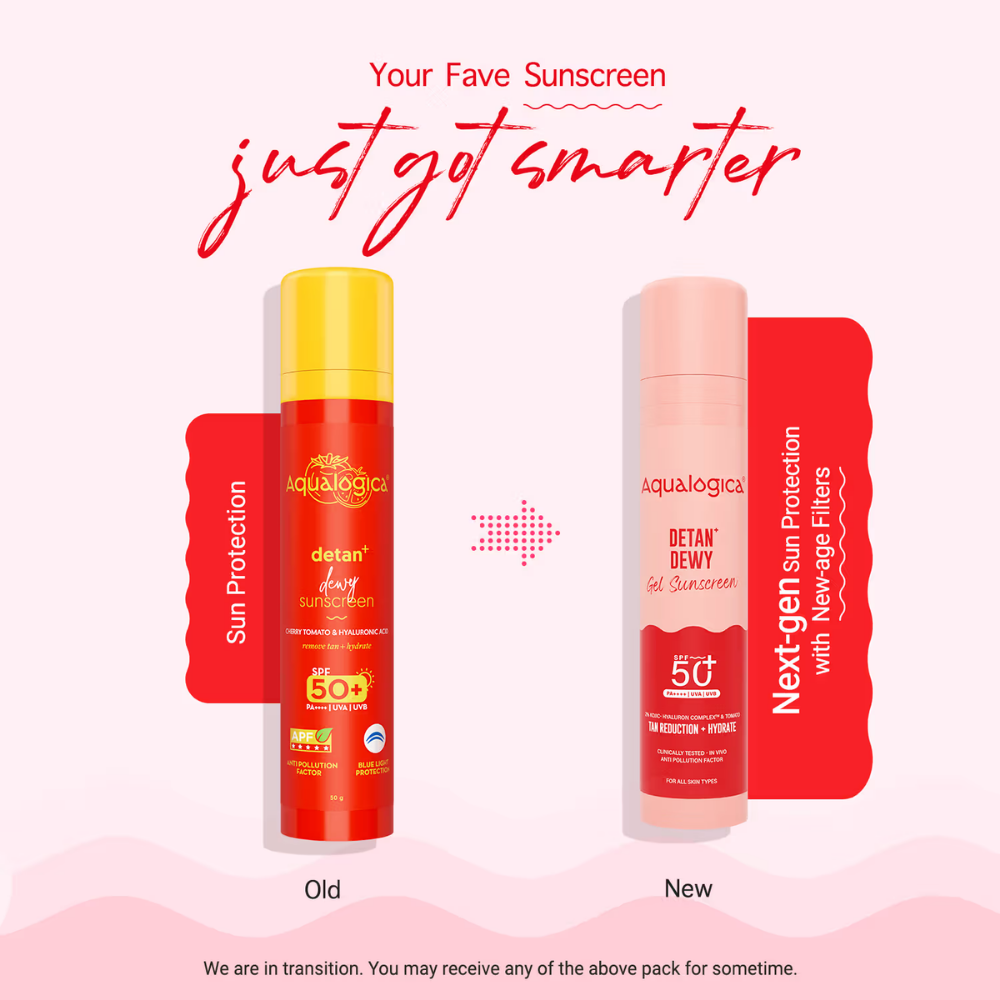 Aqualogica Detan+ Dewy Lightweight Sunscreen Gel SPF 50+ PA++++ for Normal & Dry Skin