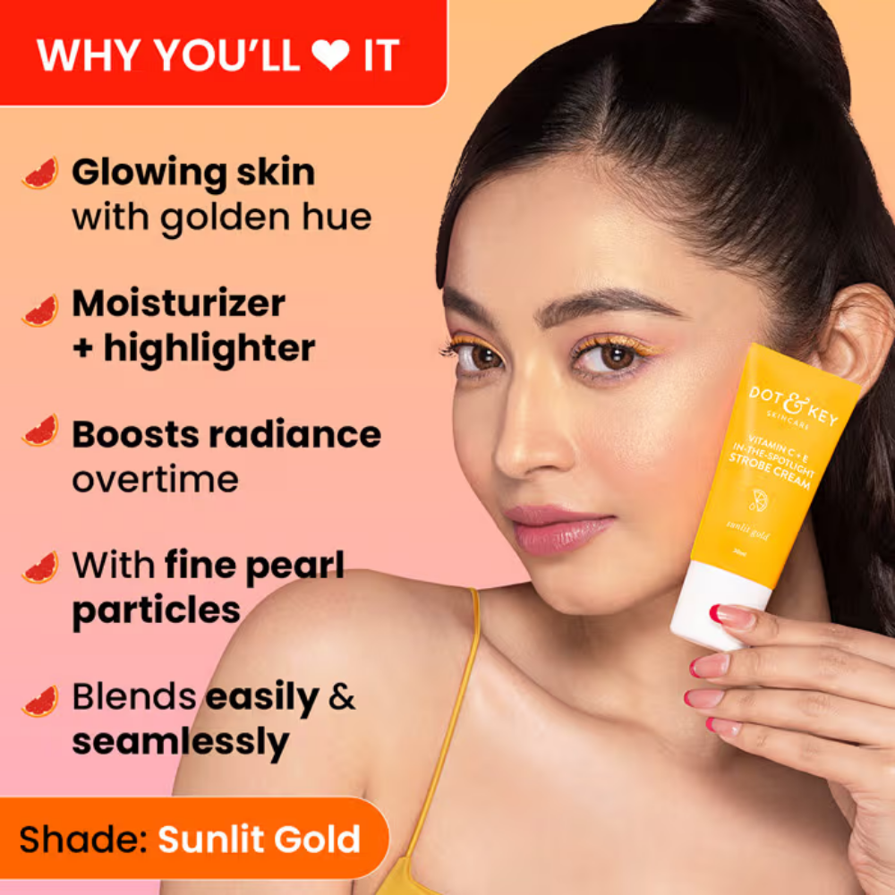Dot & Key Vitamin C + E In The Spotlight Strobe Cream, Sunlit Gold