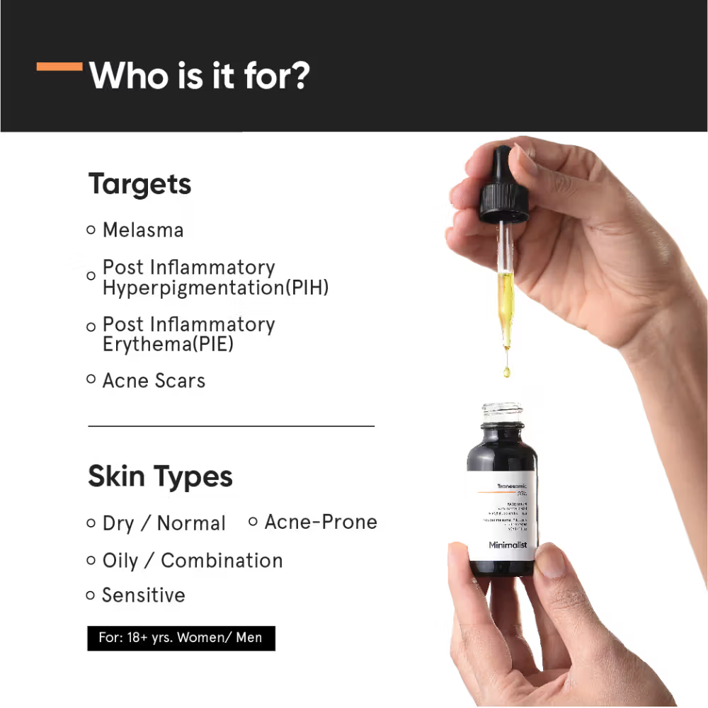Minimalist 3% Tranexamic Acid Face Serum For Melasma- Acne Scars- Hyperpigmentation Or Erythema (PIH/PIE)