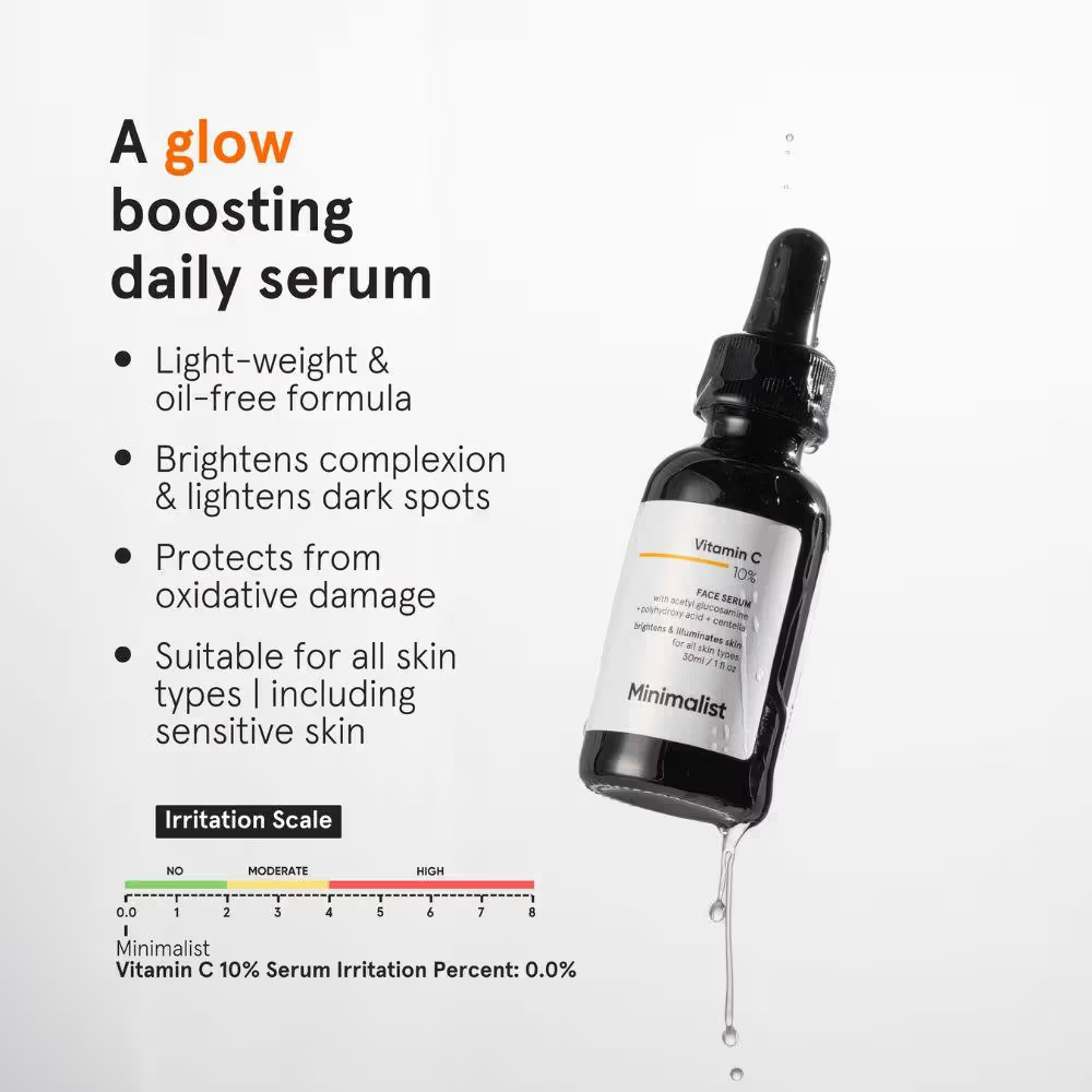 Minimalist 10% Vitamin C Serum For Face For Glowing Skin For Beginners