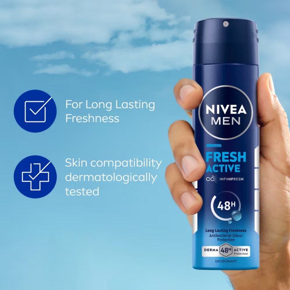 NIVEA MEN Deodorant, Fresh Active, 48h Long lasting Freshness