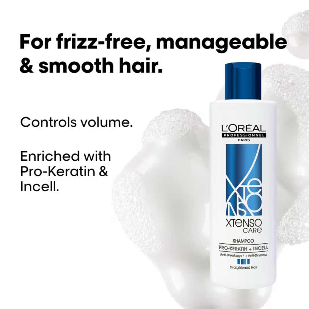 L'Oreal Professionnel Xtenso Care Shampoo, Frizz-Free Smooth Hair With Pro-Keratin & Incell