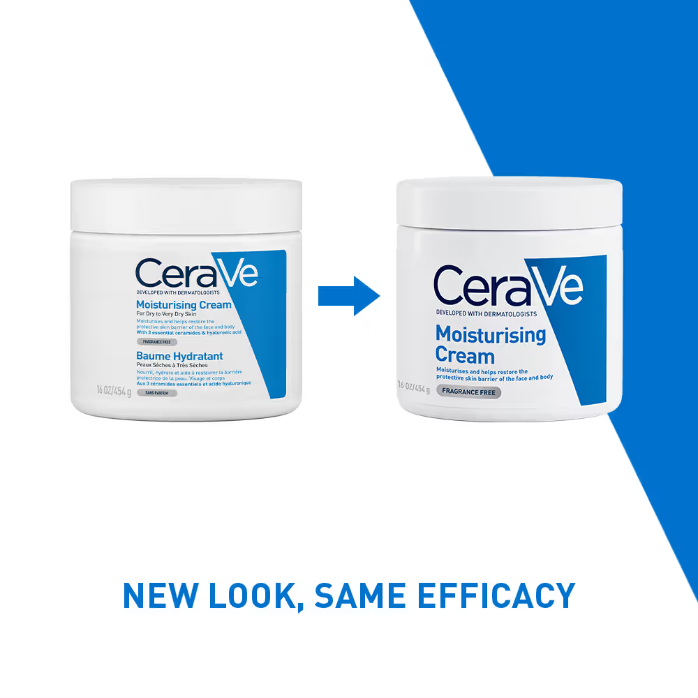 CeraVe Moisturizer For Dry Skin, Barrier Repair Cream with Ceramides, Dermatologist recommended