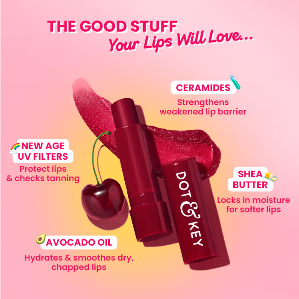 Dot & Key Barrier Repair Hydrating Lip Balm SPF 50+ PA+++, Cherry Crimson