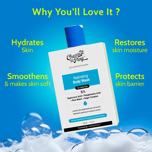 Chemist at Play Hydrating Body Wash 5% Niacinamide & Hyaluronic Acid Shower Gel for Women & Men