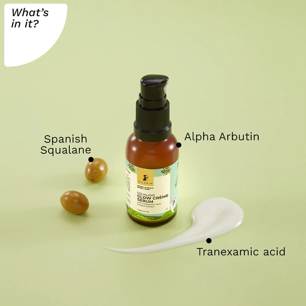 Pilgrim Squalane Glow Creme Serum, With Tranexamic Acid & Alpha Arbutin
