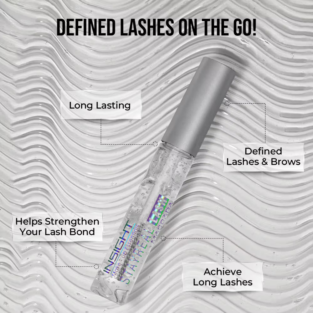 Insight Cosmetics Stay Real Transparent 2 In 1 Brow & Lash Mascara,Sweatproof Long Wear Formula - Transparent
