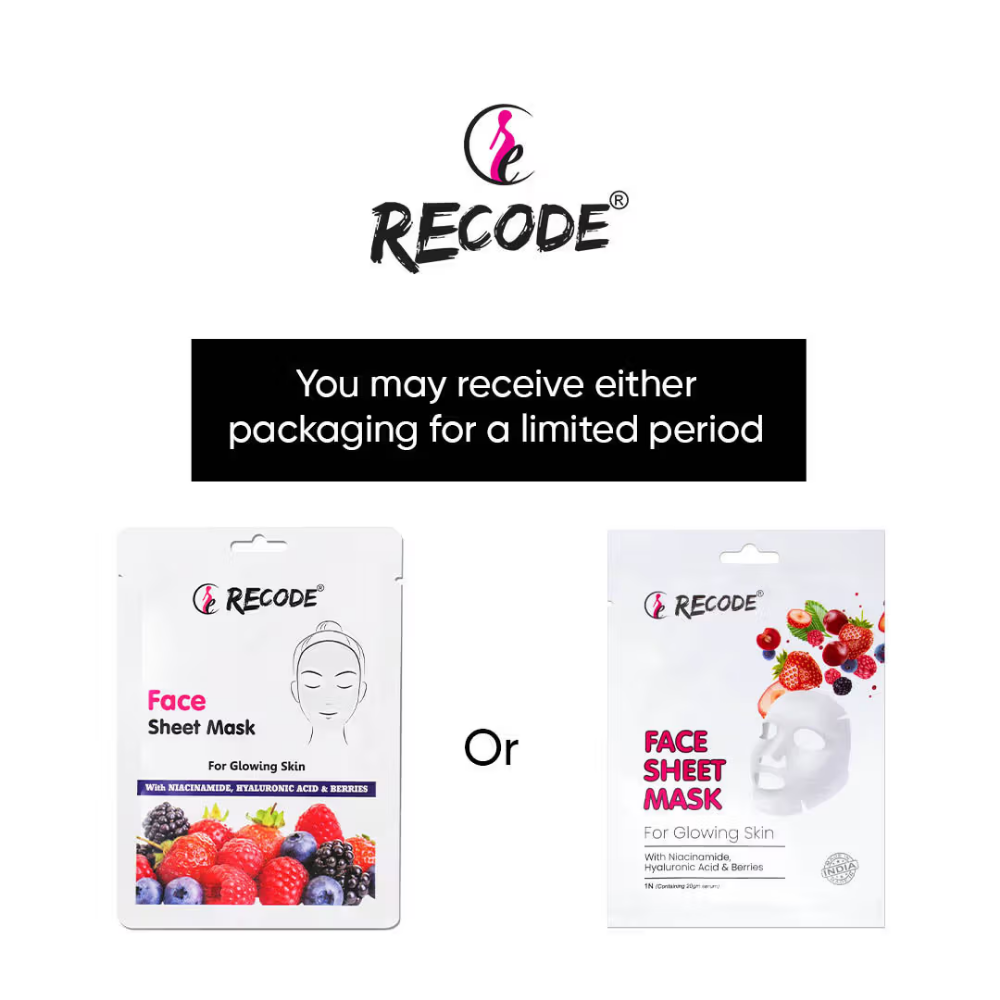 Recode Face Sheet Mask For Glowing & Brightened Skin