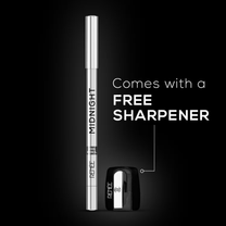 RENEE Midnight Kohl Kajal With Sharpener,Waterproof,Smudge-Proof & Lasts Up To 24 Hours- Black