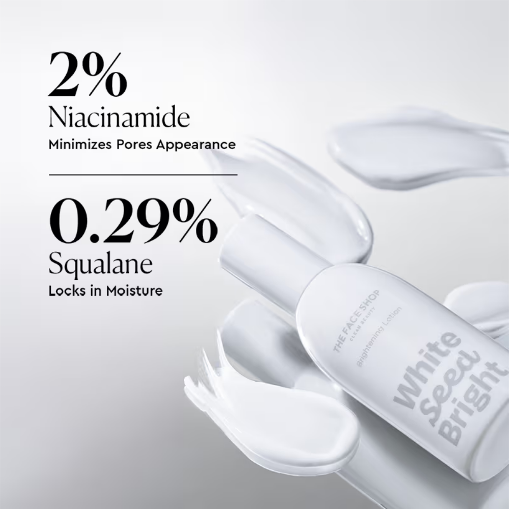 The Face Shop White Seed Brightening Lotion - Korean Moisturizer With Niacinamide for Even Skin Tone