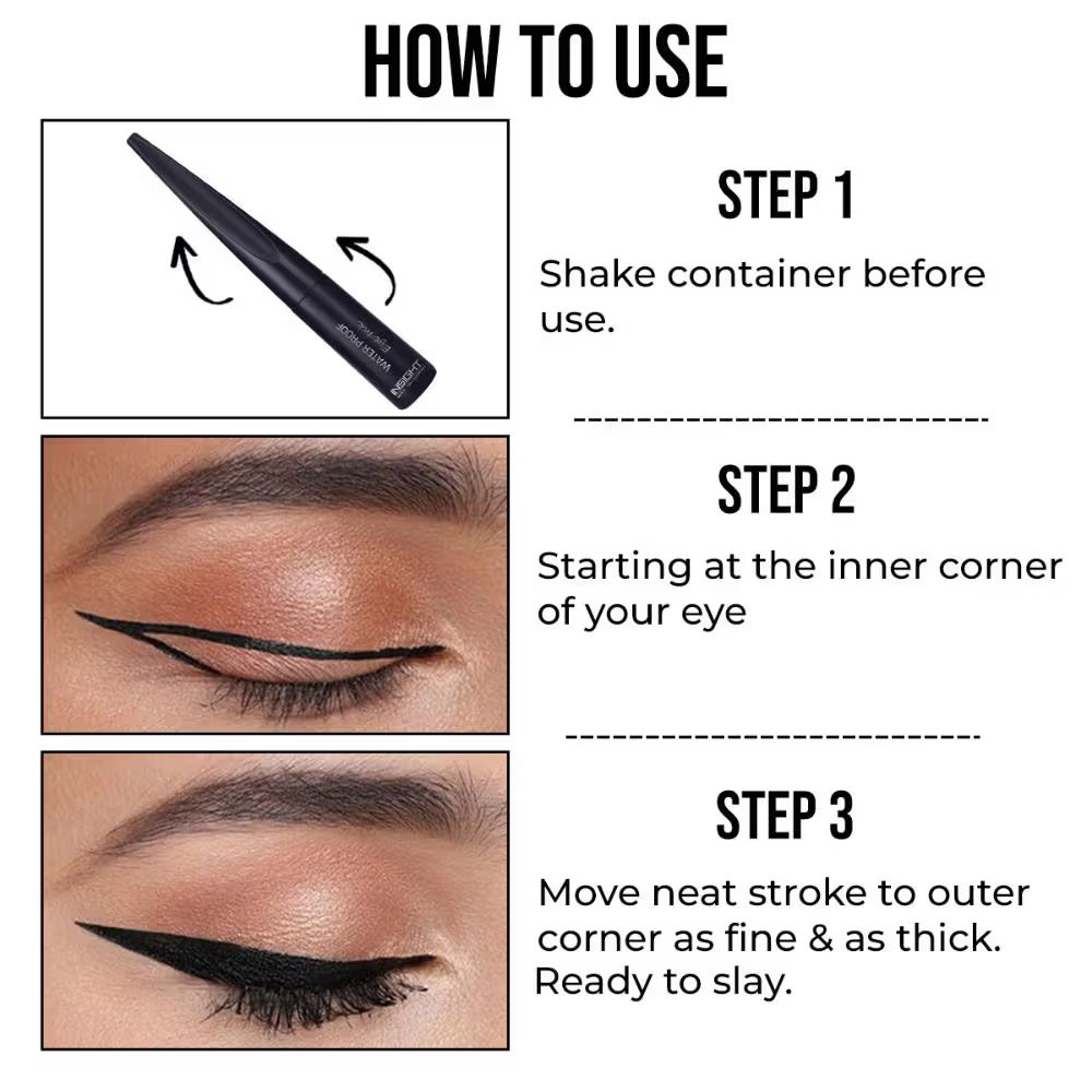 Insight Cosmetics Waterproof Eye Ink, Matte Finish, Smudge Proof