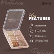 MARS Glowzilla 6 Shade Face Highlighter Palette