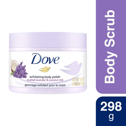 Dove Exfoliating Body Polish Scrub With Crushed Lavender And Coconut Milk