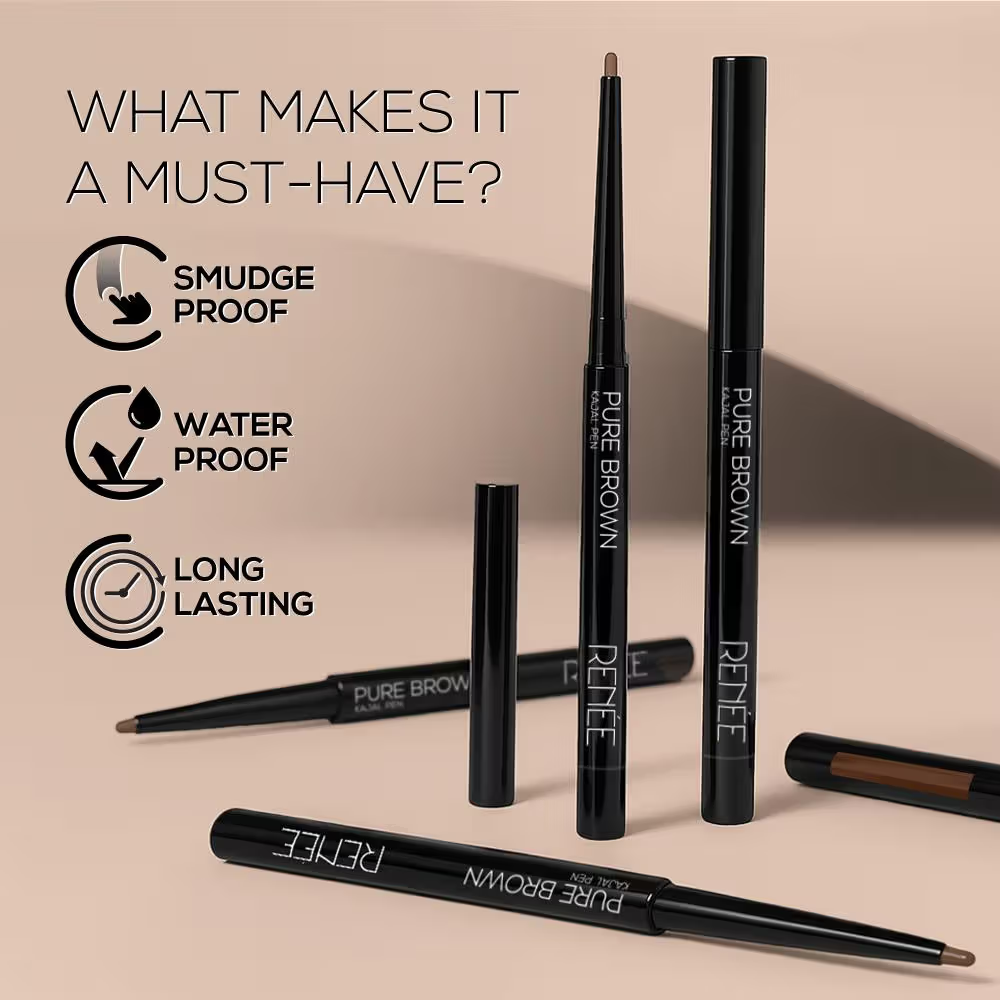 Renee Cosmetics Pure Brown Kajal Pen With Sharpener - Pure Brown