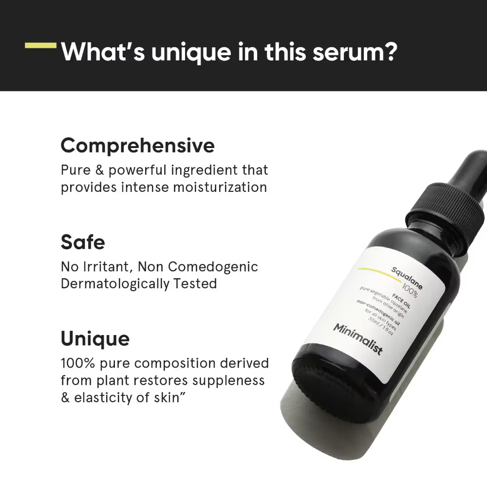 Minimalist 100% Squalane Facial Oil For Moisturizing & Reducing Fine Lines