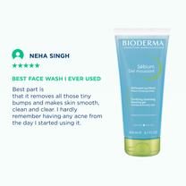 Bioderma Cleanser - Sebium Gel Moussant - Acne Defence Cleanser For Oily Acne Prone Skin