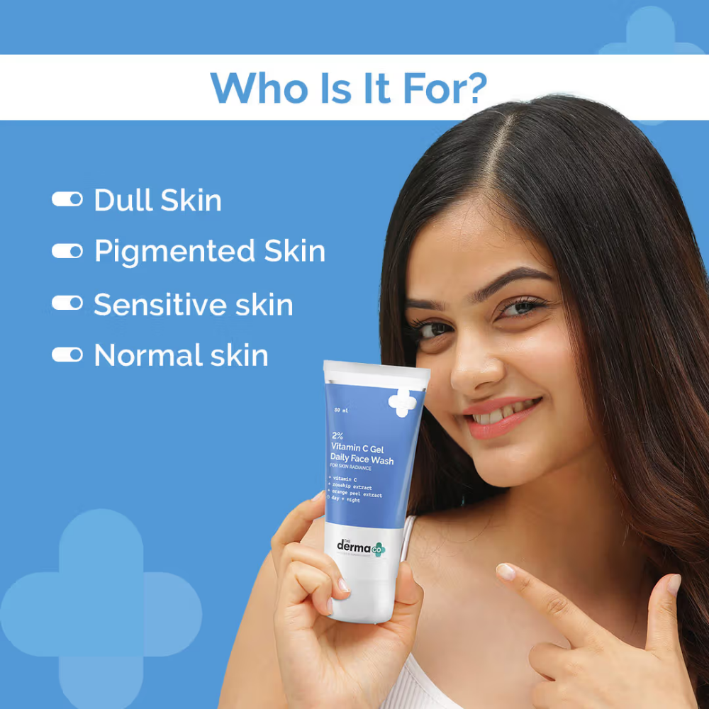 The Derma Co 2% Vitamin C Gel Daily Face Wash With Rosehip & Orange Peel Extract