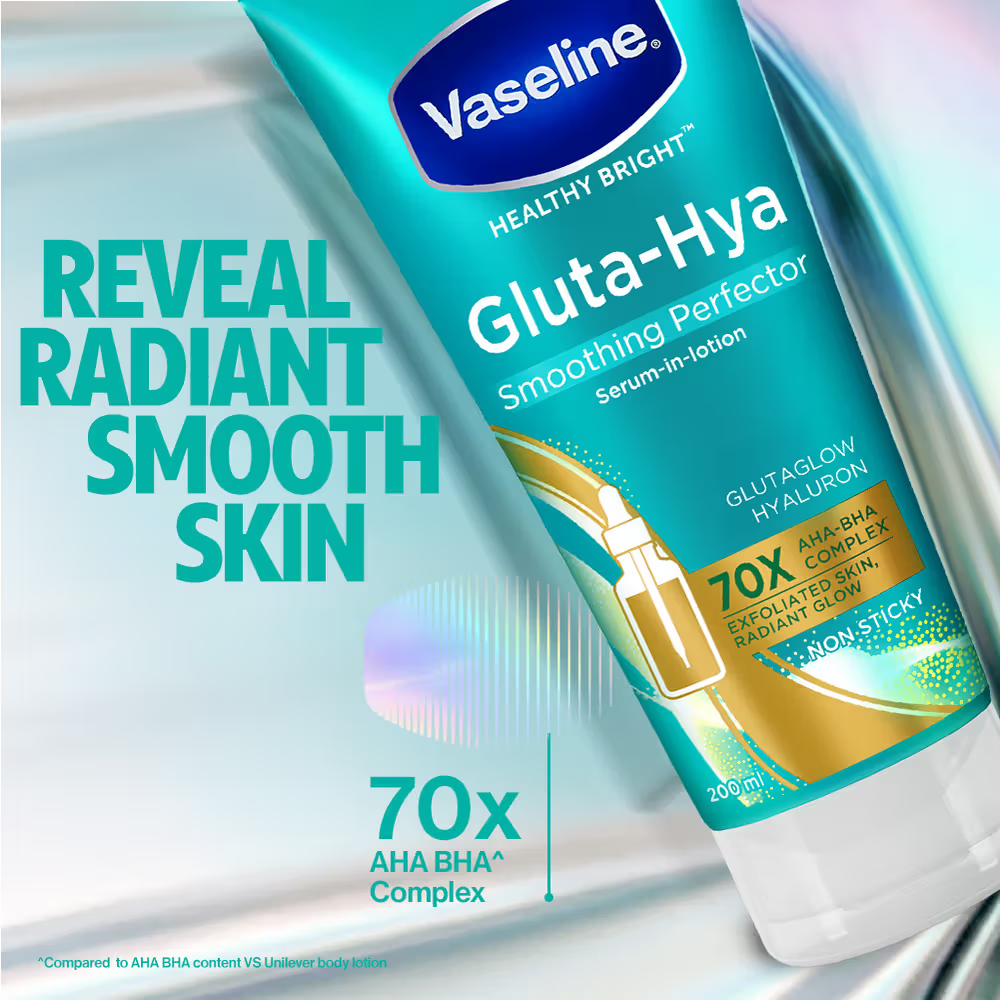 Vaseline Gluta-Hya AHA + BHA Body Lotion for Strawberry Skin Smoothens Bumpy Skin