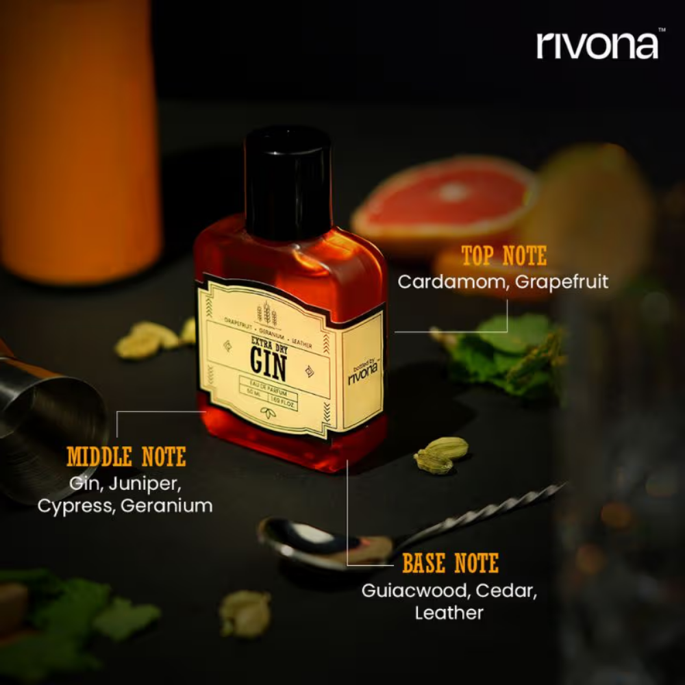 Rivona Naturals Extra Dry Gin Eau De Parfum For Long Lasting Everyday Fragrance