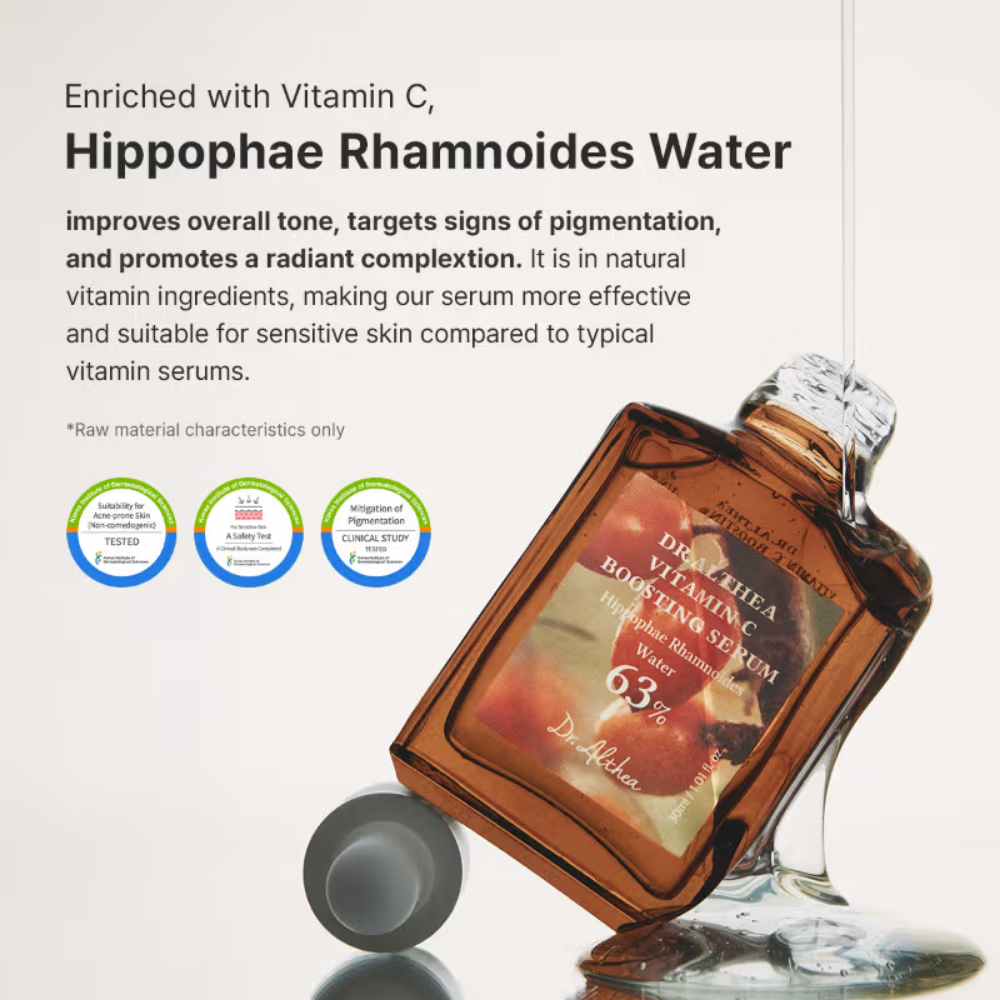 Dr.Althea Vitamin C Boosting Serum with Sea Buckthorn: Antioxidant Brightening Serum for Dull Skin