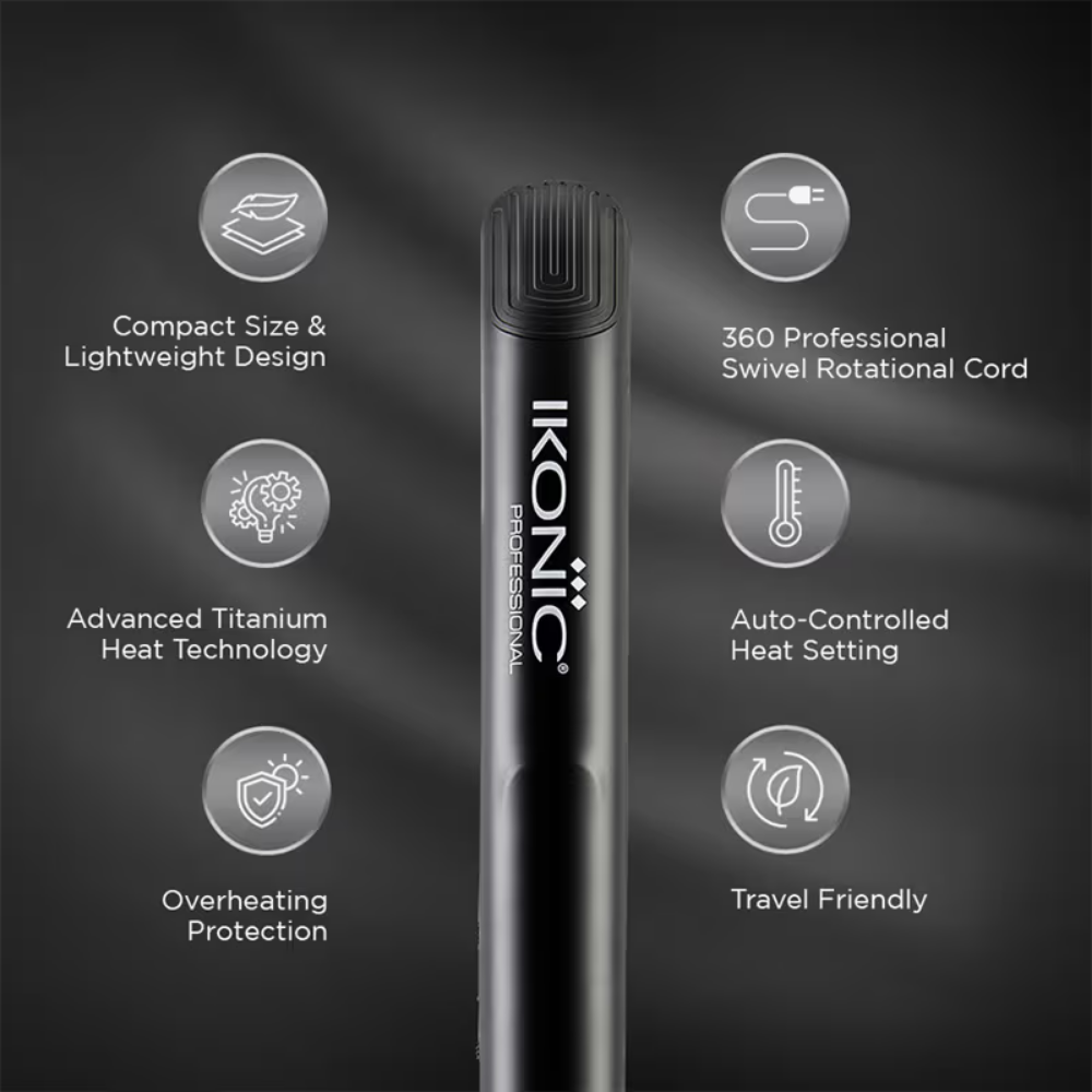 Ikonic Professional Glam Straightner (Black)