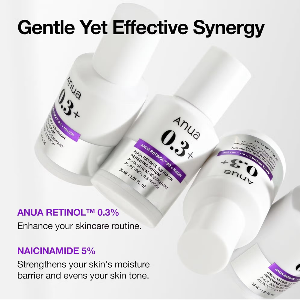 Anua Retinol 0.3 Niacin Renewing Serum, Anti-Aging Serum with Peptides Reduces Fine Lines & Wrinkles