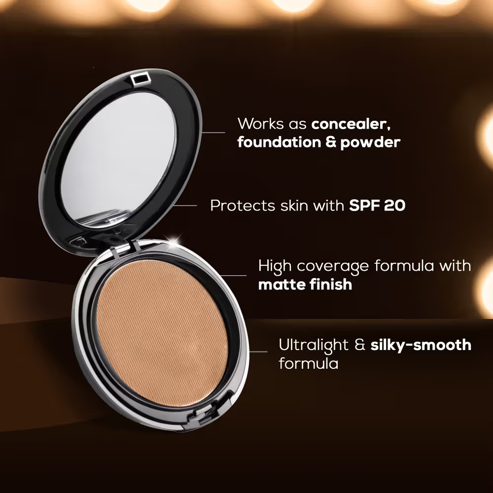 RENEE PRO HD 3-In-1 Matte Compact With SPF 20 Works As Foundation, Compact & Concealer