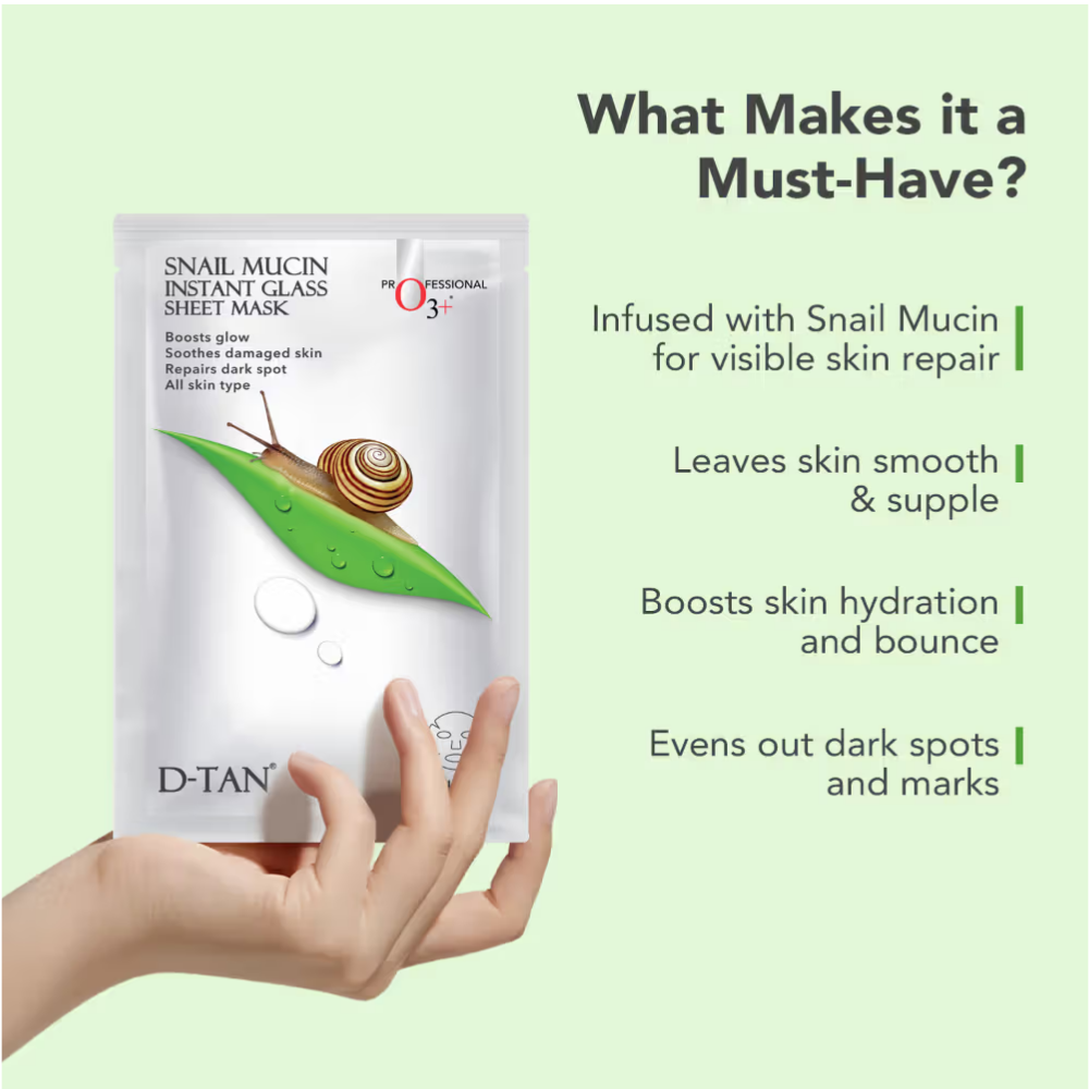 O3+ Snail Mucin Instant Glass Sheet Mask