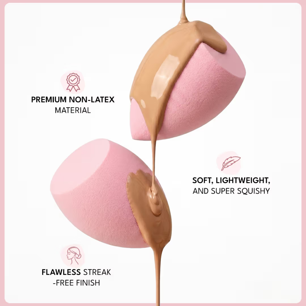 Flicka Beauty Blender Sponge With Case Super Soft Easy Blend & Precise Application For Makeup