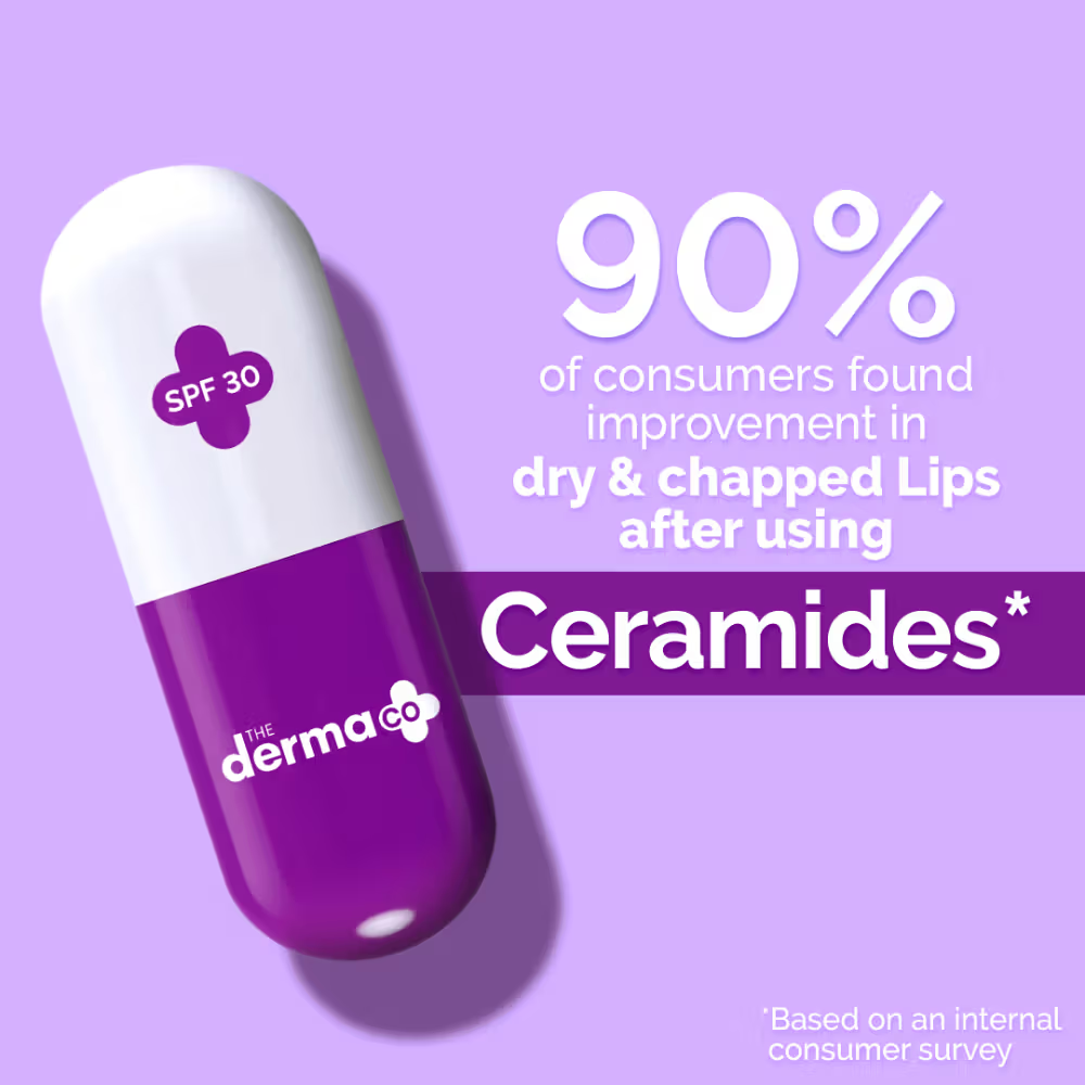 The Derma Co Ceramides Lip Balm with SPF 30 PA+++ and Vitamin E for Dry and Chapped Lips