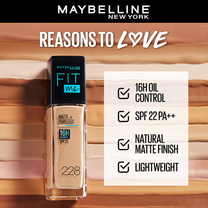 Maybelline New York Fit Me Matte+Poreless 16H Oil Control Foundation With SPF 22