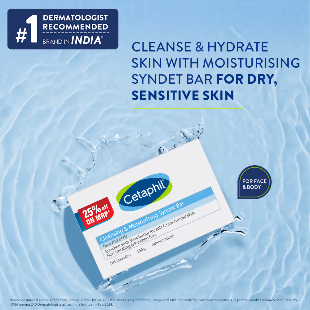 Cetaphil Cleansing Moisturizing Syndet Bar
