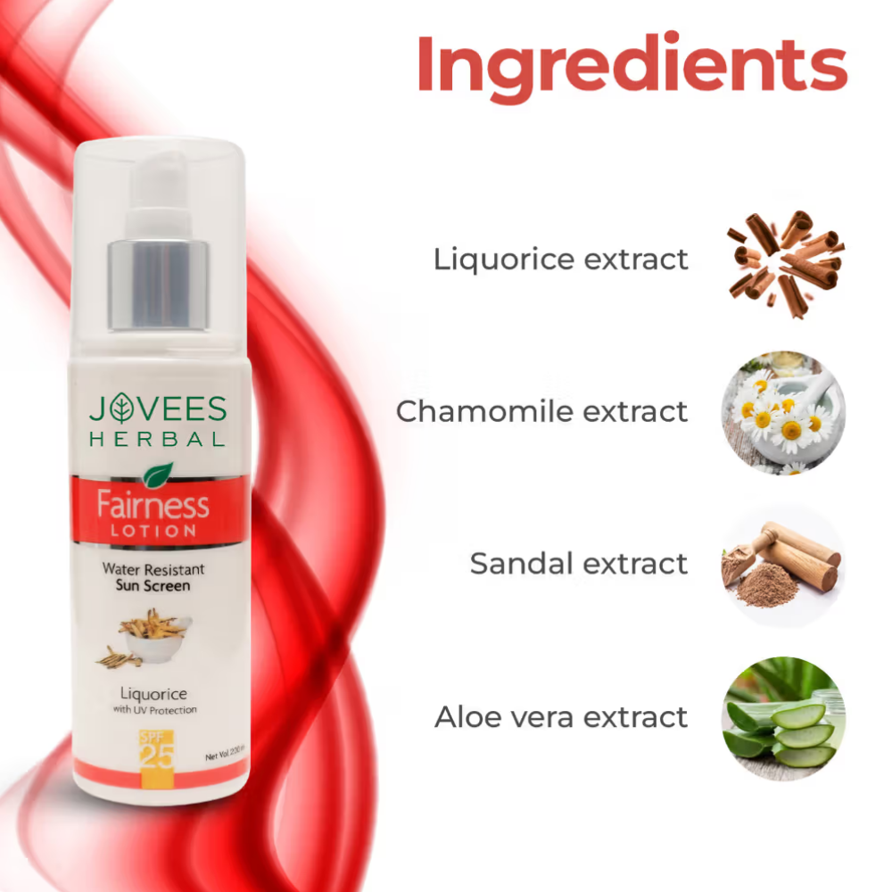 Jovees Herbal Sunscreen Fairness Spf 25 Lotion For Oily, Sensitive, Dry Skin Protects From Tanning