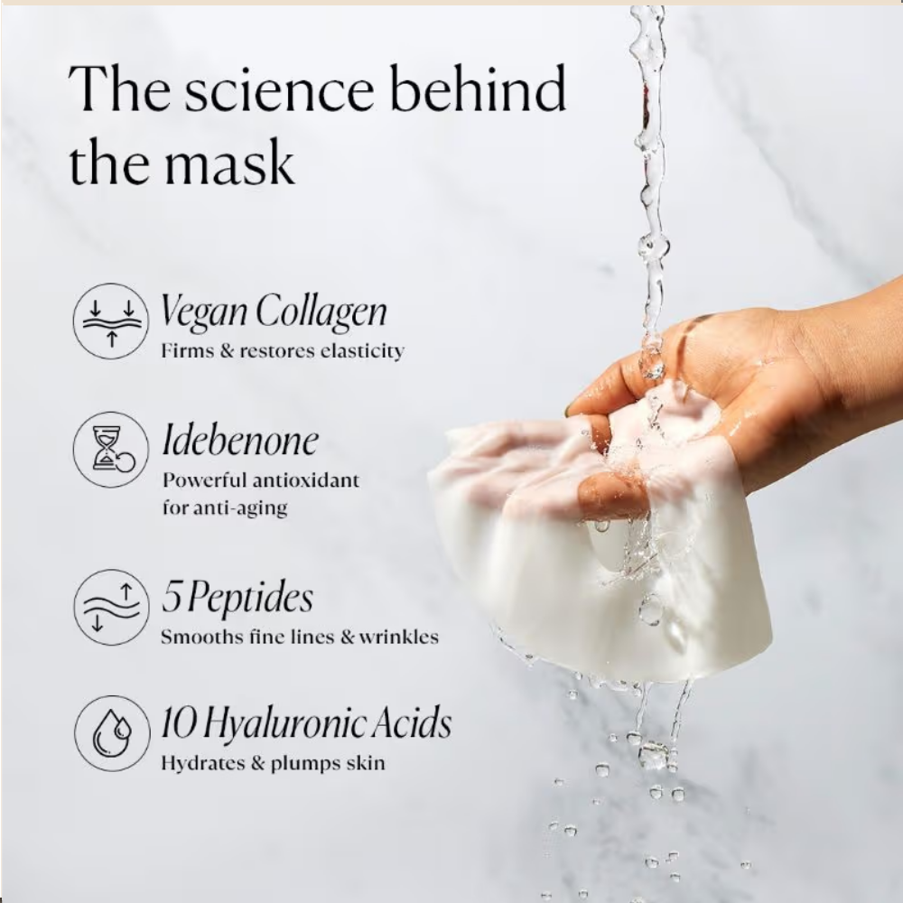 The Face Shop Korean Hydro Gel Sheet Mask - Vegan Collagen, Peptide & Hyaluronic Acid for Anti Aging