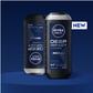 NIVEA MEN Body Wash, Deep Impact, 3 in 1 Shower Gel for Body, Face & Hair, with Microfine Clay