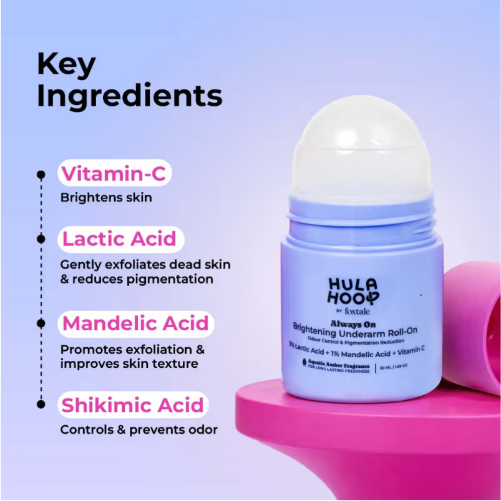 Foxtale Hula Hoop Always On Brightening Underarm Roll-On