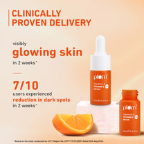 Plum Mandarin & 15% Vitamin C Glow Face Serum Dermat Tested To Fight Dark Spots & Dull Skin