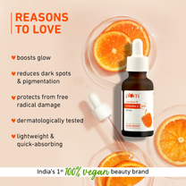 Plum Mandarin & 15% Vitamin C Glow Face Serum Dermat Tested To Fight Dark Spots & Dull Skin