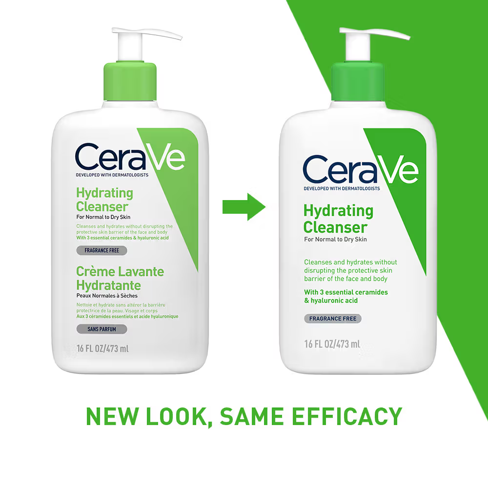CeraVe Hydrating Cleanser Non-Foaming Face Wash for Dry Skin with Ceramides & Hyaluronic Acid